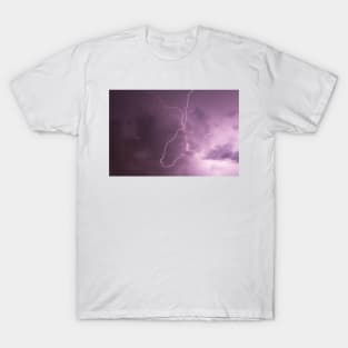 Lightning in storm cloud at night T-Shirt